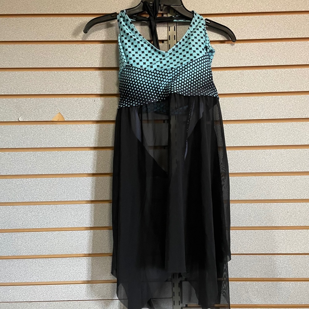 Swimming suit top Black‎ Mesh Aqua Geometric Print XL